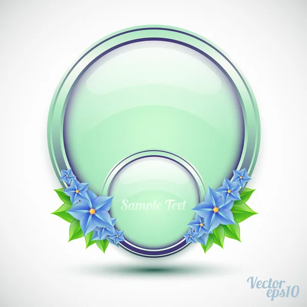 Sphère en verre avec bouquet de fleurs — Image vectorielle