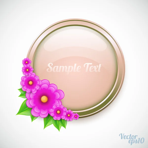 Esfera de vidrio con ramo de flores — Vector de stock