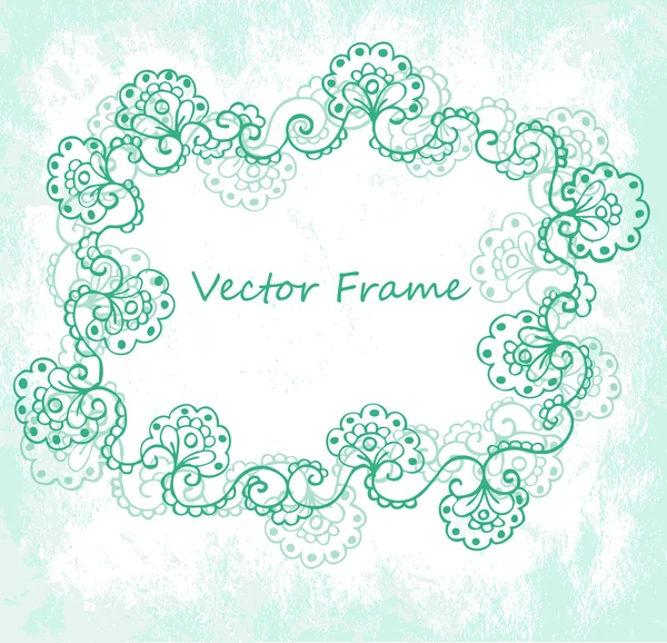 Ornate vector frame (beige vintage greetings) — Stock Vector