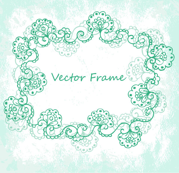 Ornate vector frame (beige vintage greetings)