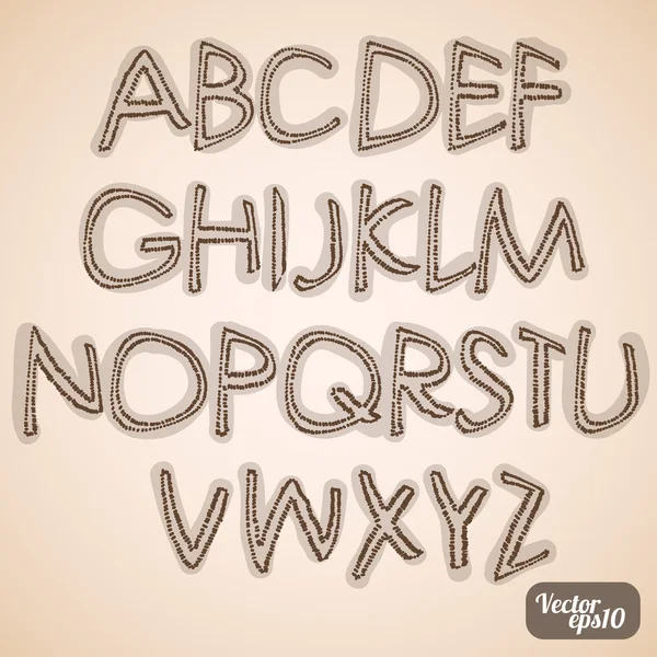 Alphabet. Hand drawn letters — Stock Vector