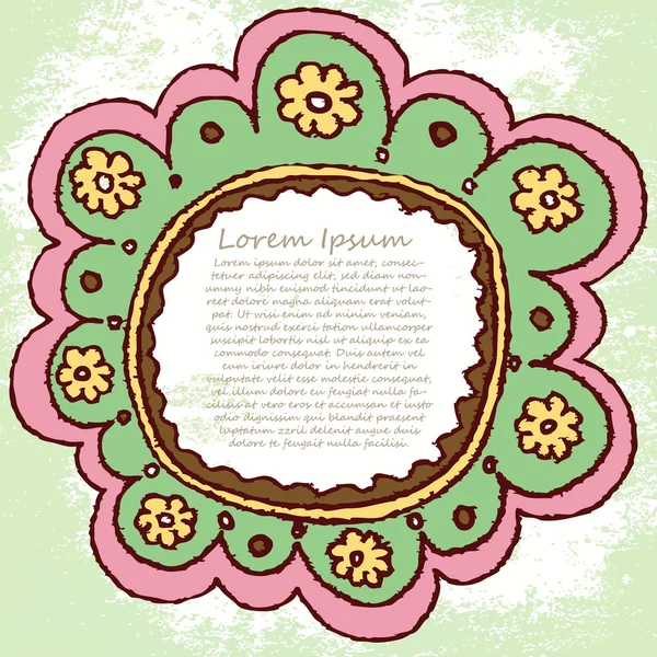 Sierlijke vector frame (beige vintage groeten) — Stockvector