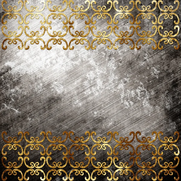 Металевий орнамент (золотий класичний візерунок ) — стокове фото
