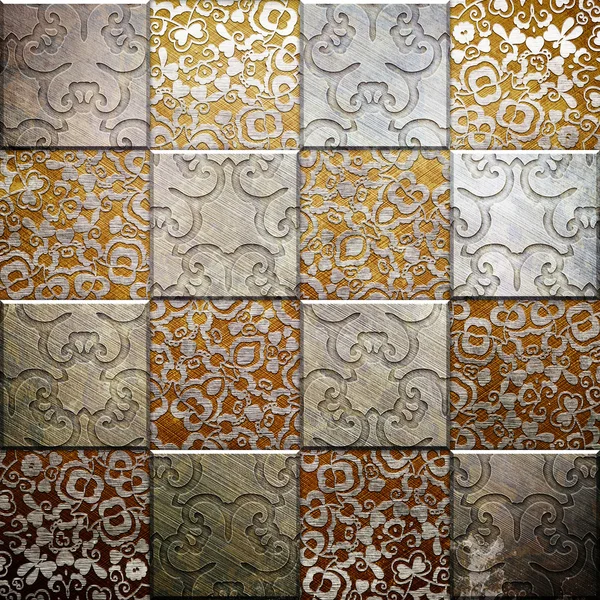 Železná deska s ornamenty — Stock fotografie