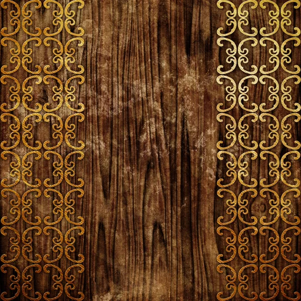 Ornament on wooden wall — Stock Photo, Image