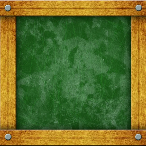 Green Empty Blackboard with Wooden Frame — Stock Photo, Image