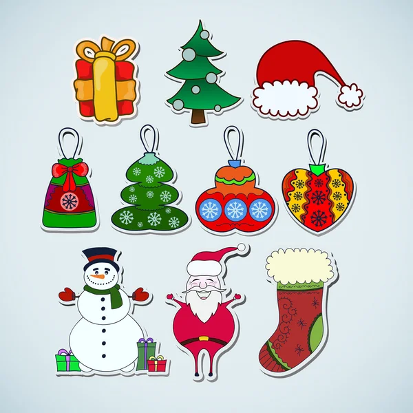 Kerstmis pictogram stickers — Stockvector