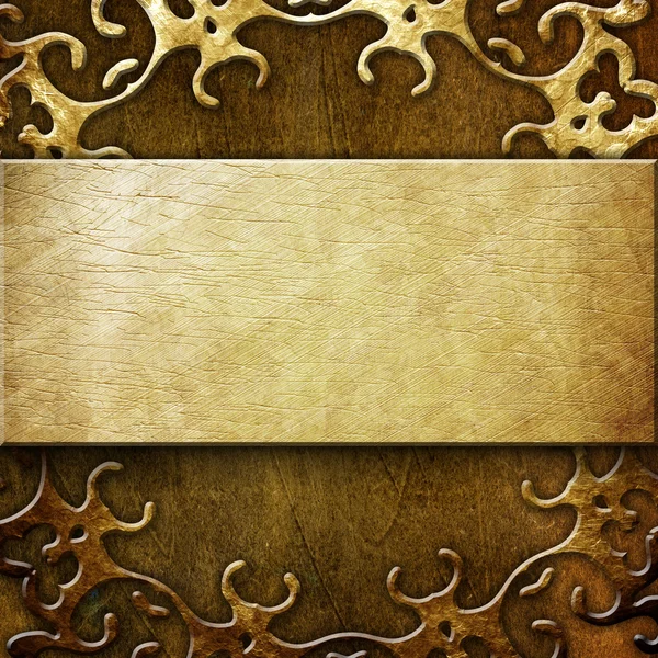 Gold ornamental plate — Stock Photo, Image