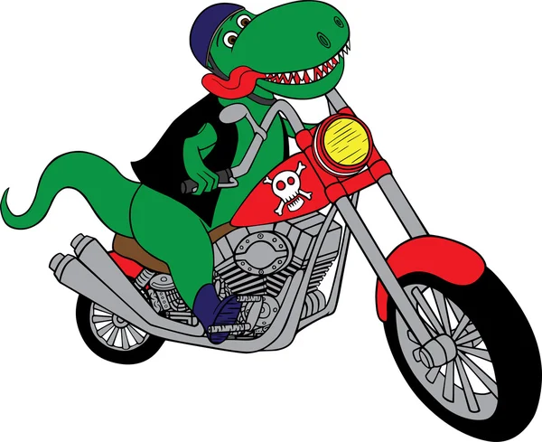 T-Rex su una moto — Vettoriale Stock