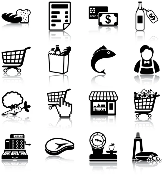 Grocery icons — Stock Vector