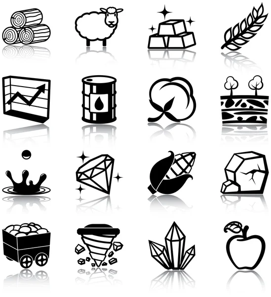 Iconos de recursos naturales — Vector de stock