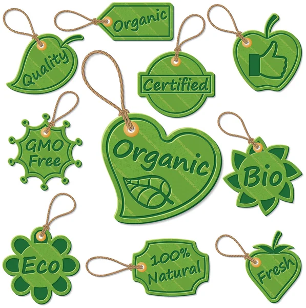 Organic Tags — Stock Vector