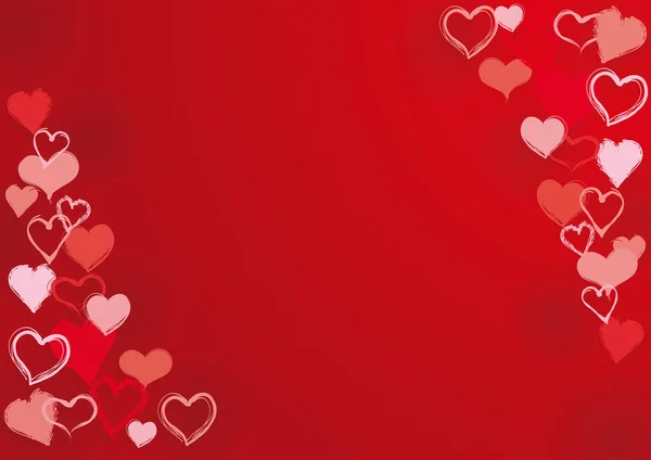 Pozadí Ilustrace Tvary Srdce Obou Stranách Červené Pozadí — Stockový vektor