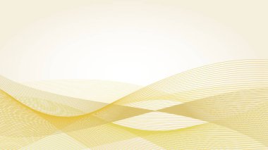 Soyut sarı ve altın kıvrımlı dalgalı arka plan. Kavisli dalgalı çizgilerin vektör çizimi..
