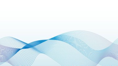 Soyut Donanma mavi çizgi eğrisi, açık mavi gradyan üzerinde vektör çizimi.