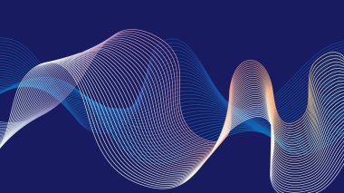 Renkli ve mavi eğrilerin soyut arkaplan çizimi.