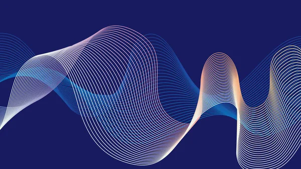 Renkli ve mavi eğrilerin soyut arkaplan çizimi.