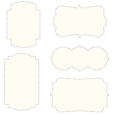 Çizilmiş klasik etiketli illüstrasyon materyali.