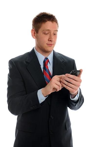 Akıllı telefon kullanan iş adamı
