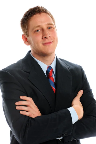 kollarını çapraz izole iş adamı