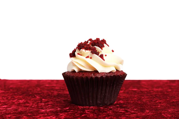 ベルベットのレッドベルベット カップ ケーキ ストック画像