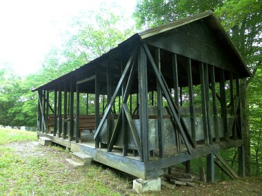 the wooden house on the background of the river