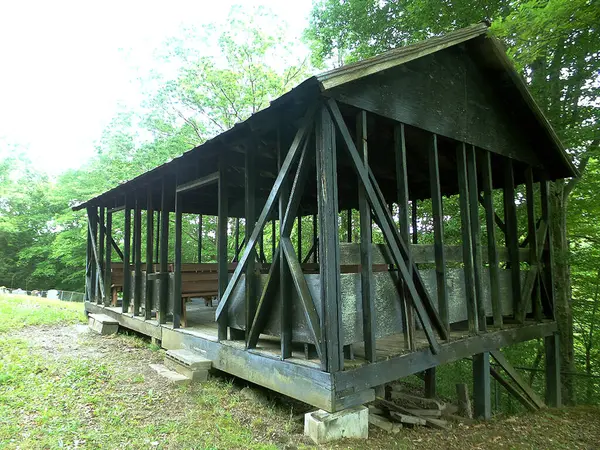 the wooden house on the background of the river