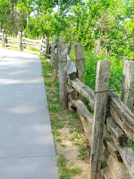 beautiful wood fence in nature scene