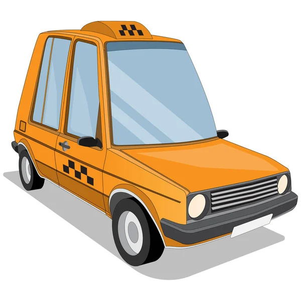Drôle Taxi Isolé Sur Fond Blanc Illustration Vectorielle — Image vectorielle