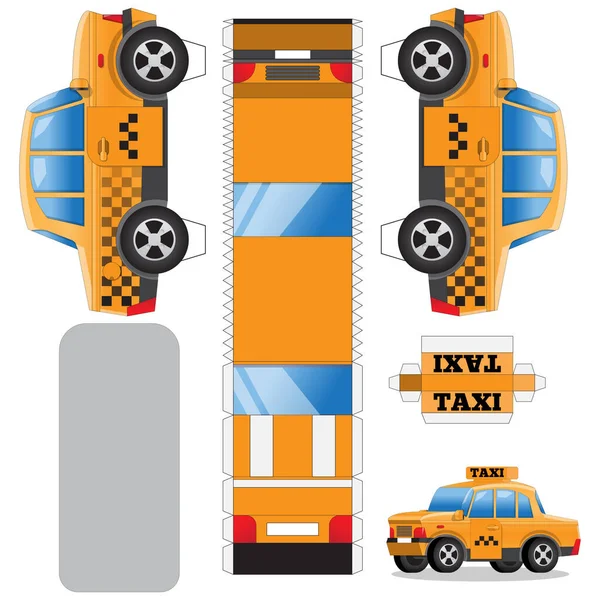 Conjunto Para Crear Coche Taxi Set Hecho Mano Ilustración Vectorial — Vector de stock