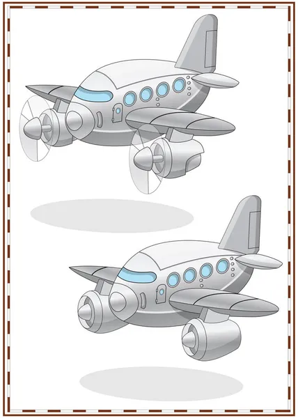 Набор Весёлых Пассажирских Самолётов Изолированный Белом Фоне Векторная Иллюстрация — стоковый вектор
