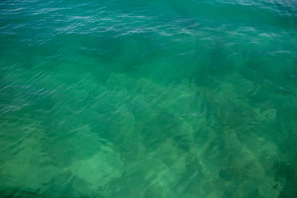 Transparentní Mořská Voda Plná Textura Rámu — Stock fotografie