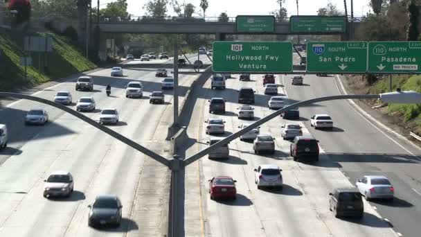 Los Angeles-i autópálya forgalom - idő telik el — Stock videók