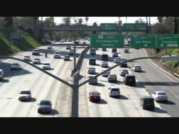 Los angeles ruchu autostrady - upływ czasu — Wideo stockowe