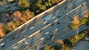 los angeles otoyollardan ve banliyölerde hava görüntüleri