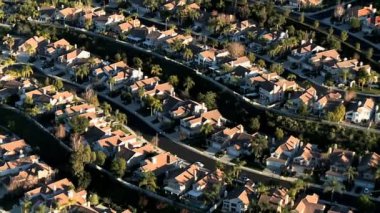 los angeles otoyollardan ve banliyölerde hava görüntüleri