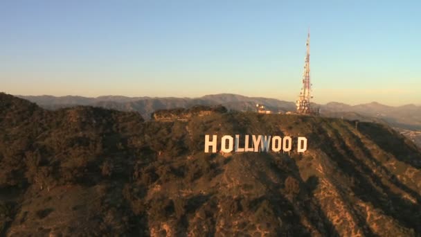 Antena del cartel de Hollywood, Los Ángeles — Vídeo de stock