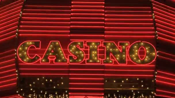 Enseigne au néon de Las vegas casino — Video