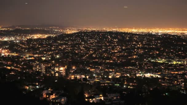 Panning Time Lapse of San Francisco Grid at Night — Stock Video