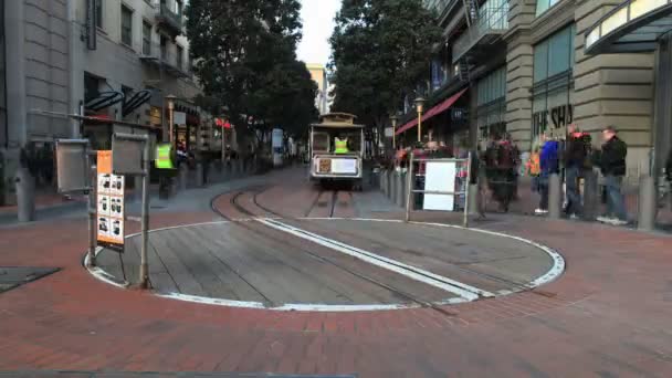 Проміжок часу San Francisco канатними дорогами — стокове відео