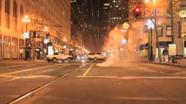 Hora limite San Francisco City Streets à noite — Vídeo de Stock