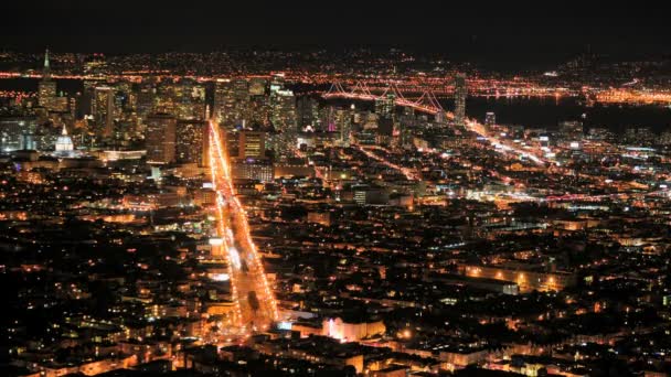 Ville de San Francisco la nuit de Twin Peaks 