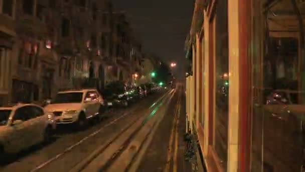 Камера установлена на канатной дороге Сан-Франциско — стоковое видео