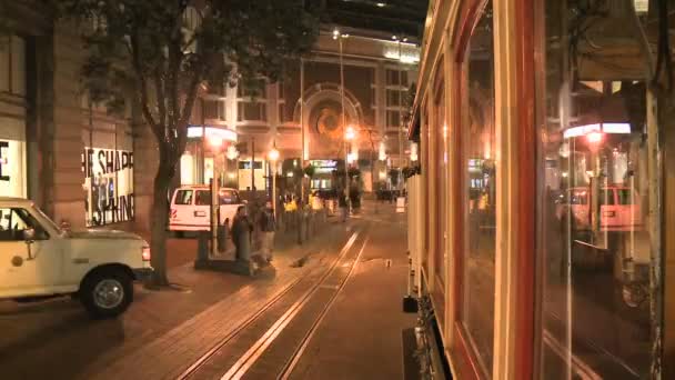 Szerelt kamera a Cable Car San Francisco — Stock videók