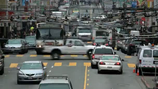 Time Lapse del traffico sulla collina di San Francisco — Video Stock