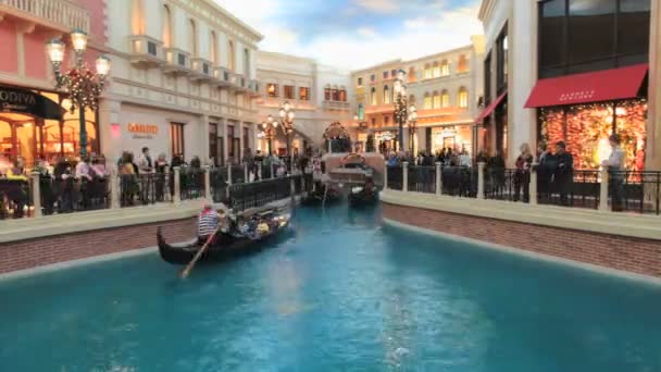Venetcian 的时间推移运河拉斯维加斯 — 图库视频影像