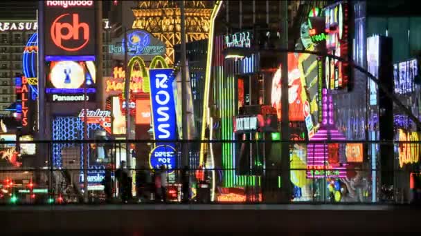 Time Lapse of the Las Vegas Strip Neon — Stock Video