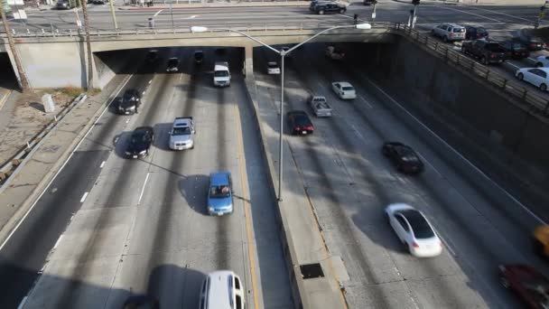 Time Lapse of Busy Downtown Freeway - Los Angeles — Stock Video