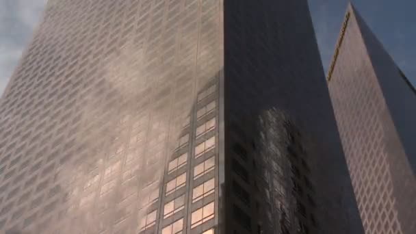 Time Lapse of Clouds Pasando Edificios de Oficinas en el Centro de Los Ángeles — Vídeo de stock