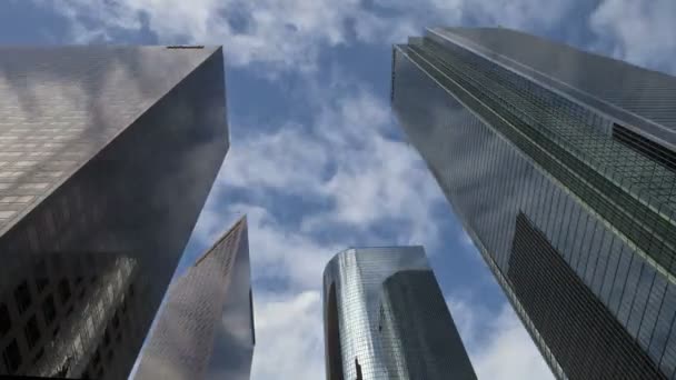 Time Lapse of Clouds Passing Downtown Office Buildings in Los Angeles — Stock Video